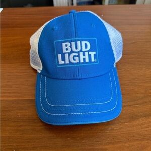 Bud Light Blue and White Trucker Hat